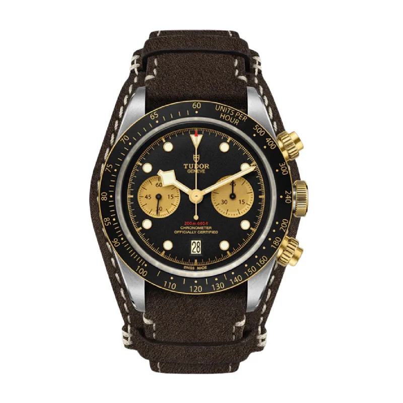 Tudor Black Bay 58 39mm models -Tudor Black Bay Chrono S&G 41mm | Brown leather strap | Black Dial | Men's Watch ref. M79363N-0002